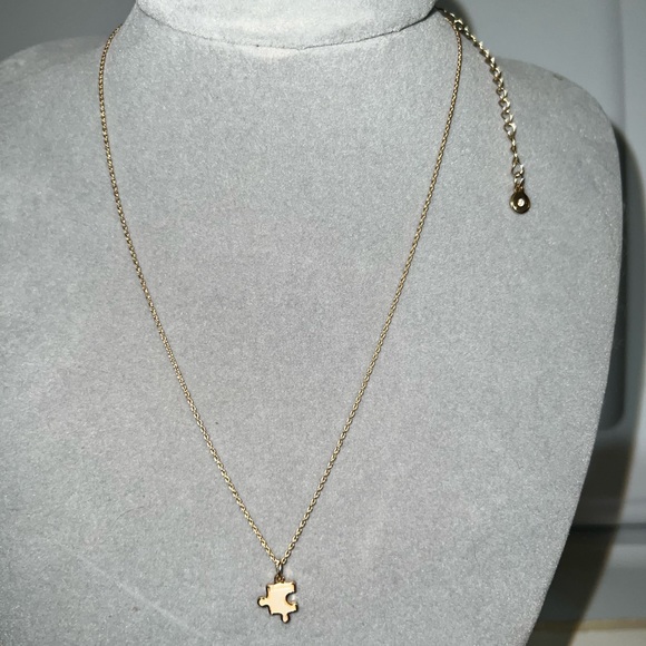 Sweet puzzle piece necklace. Made in honor of our Autistic loves. - Picture 2 of 4